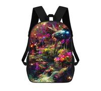 sinyumoney Enchanted Forest Glow -2 Children's Backpack, 3D Printed School Backpack, Backpack for Boys Girls, Adjustable School Bag for Primary School 17inch