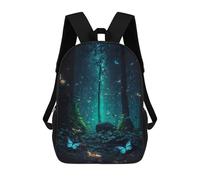 sinyumoney Enchanted Forest Glow Backpacks 3D Printed Kids School Backpack School Bag Fashion Rucksacks for Boys Elementary And Middle School Students 17inch