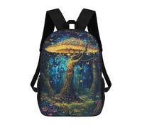 sinyumoney Enchanted Forest Glowing Mushrooms Backpack 3D Print Kids Bag Elementary Students Daypack Lightweight School Bag for Children Girls Boys Nursery Lunch Pack 17inch
