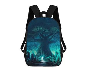 sinyumoney Enchanted Forest Glowing Tree School Backpack Secondary Causal Travel High School Bags for Campus Outdoor Travel Sports 17inch