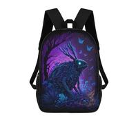 sinyumoney Enchanted Forest Guardian -11 School Backpack Secondary Causal Travel High School Bags for Campus Outdoor Travel Sports 17inch