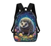 sinyumoney Enchanted Forest Hedgehog -3 Children's Backpack, Schoolbag Large Capacity Students Bookbag Rucksack Knapsack for Boys Girls Adults Teen 17inch
