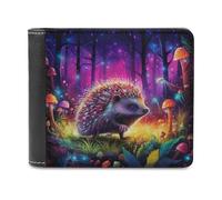 sinyumoney Enchanted Forest Hedgehog 3D Print Men's Wallet Credit Card Holder RFID Blocking Stylish Slots Note Section Purse for Boys Girls 11.7cm*9.5cm