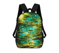 sinyumoney Enchanted Forest Landscape Fashion Student School Backpack Suitable for Boys Girls Kids Casual Outdoor Travel Essential Daypack 17inch