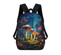 sinyumoney Enchanted Forest Mushrooms School Backpack Fashion Stationery Backpack Waterproof Casual Daypacks for Camping Outdoor Adventures And Daily Travel 17inch