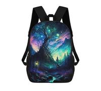 sinyumoney Enchanted Forest Night Backpacks, Kids Backpack Student School Bag 3D Printed Travel Backpacks Fashion Accessory Backpack Children Waterproof School Bags 17inch