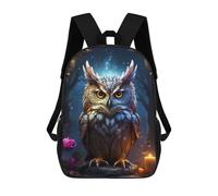 sinyumoney Enchanted Forest Owl-5 Children's Backpacks School 3D Printed Bag Bookbag for Kids Travel Rucksacks Boy Girl Book Bags Kids School Bag 17inch