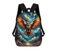 sinyumoney Enchanted Forest Owl Flight 17 Inch Backpack School Bag Rucksack for Girls Boys Large Capacity Kids Back Pack Lightweight School Bags for Children Students