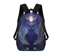 sinyumoney Enchanted Forest Owl Night Backpack School Bag Large School Backpack for Boys - Perfect for Travel, Work And Daily Use 17inch