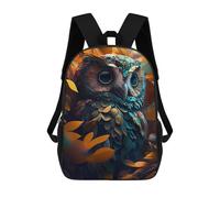 sinyumoney Enchanted Forest Owl School Bag 3D Printed Children's School Backpack Casual Fashion Travel Backpacks for Kids School Students 17inch