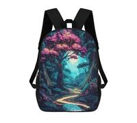 sinyumoney Enchanted Forest Path School Backpack Schoolbags For Girls Boys Backpack With Pocket Fashion School Bag Kids Backpack 17inch