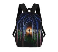 sinyumoney Enchanted Forest Pathway 3D Printed 17 Inch School Backpack Casual Children's Backpacks 3D Printed for Boys Elementary And Middle