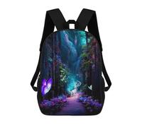 sinyumoney Enchanted Forest Pathway Children's School Backpack 3D Printed for Kids Travel Rucksacks Book Bags Kids School Bag 17inch