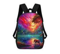 sinyumoney Enchanted Forest Reflections -3 Print Children's Backpack School Bag for Adult And Kids Travel Daypack 17inch