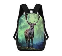 sinyumoney Enchanted Forest Stag -2 School Bag 3D Printed Backpacks Fashion Kids School Backpack Boys Rucksacks for Boys Middle School Students 17inch