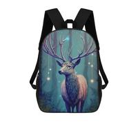 sinyumoney Enchanted Forest Stag -3 Backpack Schoolbags for Boys Girls Casual Sport Daypack Elementary Primary Large Capacity Bookbags 17inch