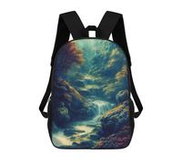 sinyumoney Enchanted Forest Stream Print Children's Backpack School Bag for Adult And Kids Travel Daypack 17inch