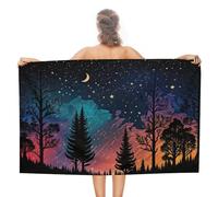 sinyumoney Enchanted Forest Under Starlit Sky Bathroom Towels Quick-Dry Absorbent Lightweight Beach Towel for Spa Gym Hotel 130cm*80cm