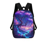 sinyumoney Enchanted Forest Waterfall Backpack for Boys Teen Students, Girls Rucksack Bags Toddler Elementary Middle School Bookbag 17inch