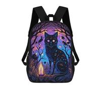 sinyumoney Enchanted Forest Whiskers -2 Backpack for School 3D Printed Boys Girls School BagChildren Bookbag Travel Rucksack 17inch