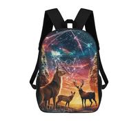 sinyumoney Enchanted Forest Whispers -3 Kids Backpack,School Backpack Kids School Bag 3D Printed Cartoon Large Capacity Backpack for Kids Boys And Girls 17inch