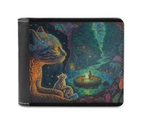 sinyumoney Enchanted Forest Whispers 3D Print Men's Wallet Credit Card Holder RFID Blocking Stylish Slots Note Section Purse for Boys Girls 11.7cm*9.5cm