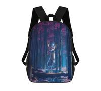 sinyumoney Enchanted Forest with Glowing Deer Rucksack Secondary Causal Travel High School Bags for Men, Women & Teenage Boys 17inch