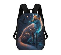 sinyumoney Enchanted Fox Gazing Stars School Backpack Large Water Resistant Laptop Backpack for Men, Women & Teenage Boys 17inch