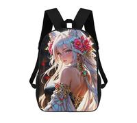 sinyumoney Enchanted Fox Maiden Kids Backpacks Children Bag,Anime Bag,Large Capacity Kids Backpack, 3D Printed Children's,Student Schoolbag,Kids Boys Girls School Bag 17inch