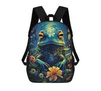 sinyumoney Enchanted Frog Garden Kids Backpacks Children Bag,Anime Bag,Large Capacity Kids Backpack, 3D Printed Children's,Student Schoolbag,Kids Boys Girls School Bag 17inch
