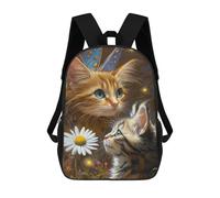 sinyumoney Enchanted Garden Kittens -1 School Backpack Large School Backpack for Boys for Campus Outdoor Travel Sports 17inch