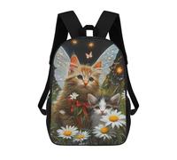 sinyumoney Enchanted Garden Kittens School Backpack Water Resistant School Bag Business Backpack for Men/Women 17inch
