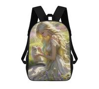 sinyumoney Enchanted Garden with Fairy And Cat -1 Backpack School Computer Rucksack for School/Work/Travel- Perfect for Travel, Work And Daily Use 17inch