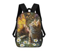 sinyumoney Enchanted Garden with Fairy And Cat -2 School Backpack Lightweight Schoolbag Dayback Bookbag College for Camping Outdoor Adventures And Daily Travel 17inch