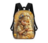 sinyumoney Enchanted Garden with Lion Cub 3D Printed Children's School Backpack for Kids High Capacity Travel Rucksacks 17 Inch Book Bags Kids