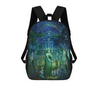 sinyumoney Enchanted Garden with Mystic Figure 3D Printed Children's School Backpack for Kids Travel Rucksacks Book Bags Kids School Bag 17inch