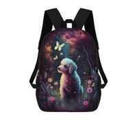 sinyumoney Enchanted Garden with Poodle School Bags Work Laptop Backpack Rucksack Bag for Campus Outdoor Travel Sports 17inch