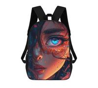 sinyumoney Enchanted Gaze A Digital Art Portrait Backpack Cartoon Plush Bag, 3D Backpack for Kids School Bag Birthday Gift Idea for Boys And Girls 17inch
