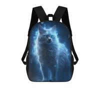 sinyumoney Enchanted Glowing Cat Art Print School Backpack Water Resistant Travel Backpack Computer Bag for Men, Women & Teenage Boys 17inch