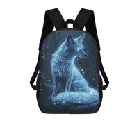 sinyumoney Enchanted Glowing Fox School Backpack for Girls 17inch Casual Daypack Lightweight Rucksack Boy Girl Backpack for Middle School Students