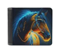 sinyumoney Enchanted Horse Portrait 3D Print Clutch Purse Multiple Slots RFID Blocking Stylish Banknote Compartments Slim Elegant Purse 11.7cm*9.5cm