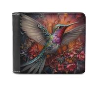 sinyumoney Enchanted Hummingbird Flight -1 3D Print PU Leather Wallet Use Holds Bills RFID Blocking Fashion Slim Purse Craftsmanship Gifts 11.7cm*9.5cm