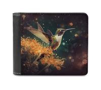 sinyumoney Enchanted Hummingbird Flight 3D Print Men's Wallet Multiple Slots Banknote Compartments Soft Convenient Purse Youth Guys 11.7cm*9.5cm