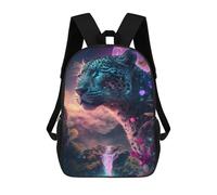 sinyumoney Enchanted Leopard Paradise Backpacks, Kids Backpack Student School Bag 3D Printed Travel Backpacks Fashion Accessory Backpack Children Waterproof School Bags 17inch