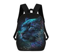 sinyumoney Enchanted Leopard with Flowers Backpack School Daypacks Business Backpack Water Resistant Bookbag for Camping Outdoor Adventures And Daily Travel 17inch