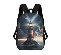 sinyumoney Enchanted Lighthouse in The Sky Children's Backpacks School Backpack 3D Printed Backpack for Kids Travel Rucksacks Book Bags Kids School Bag 17inch