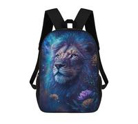 sinyumoney Enchanted Lion Fantasy Artwork -2 3D Printed 17 Inch School Backpack Children's Backpacks 3D Printed Cool Knapsack for Boys Elementary And Middle