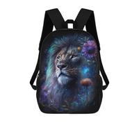 sinyumoney Enchanted Lion Fantasy Artwork -3 Children's Backpack, Schoolbag Large Capacity Students Bookbag Rucksack Knapsack for Boys Girls Adults Teen 17inch