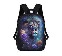 sinyumoney Enchanted Lion Fantasy Artwork 3D Printed Children's 17 Inch Backpacks 3D Printed Casual School Bag for Boys Elementary And Middle