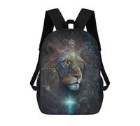 sinyumoney Enchanted Lion Portrait -10 Children's Backpack, Schoolbag Large Capacity Students Bookbag Rucksack Knapsack for Boys Girls Adults Teen 17inch